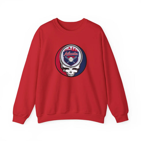 Grateful Dead - Atlanta Braves Stealie Grateful Dead Crewneck Sweatshirt - MLB - StealieShop